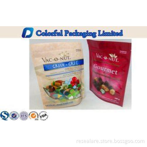 Customized PET + Matt Varnish Resealable Stand up Pouches F